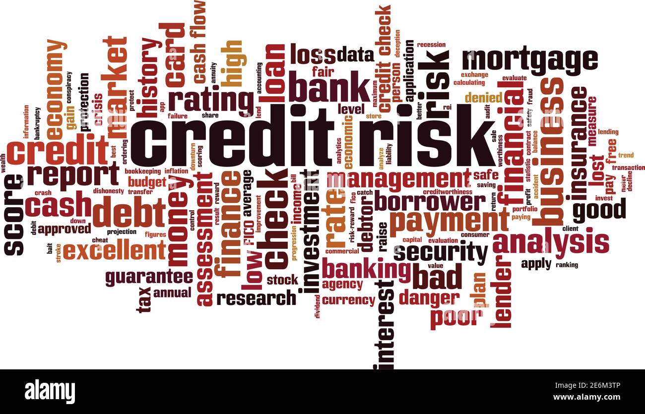 Credit risk word cloud concept. Collage made of words about credit risk. Vector illustration Stock Vector