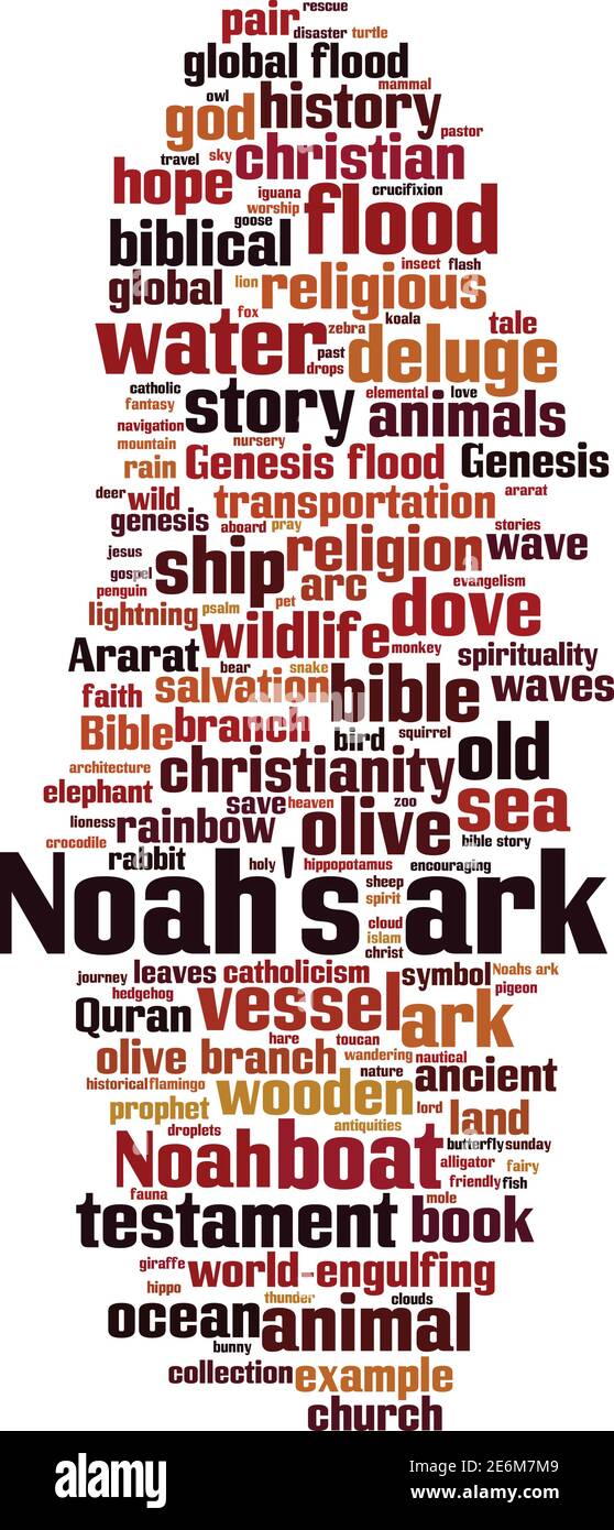 Noah's ark word cloud concept. Collage made of words about Noah's ark