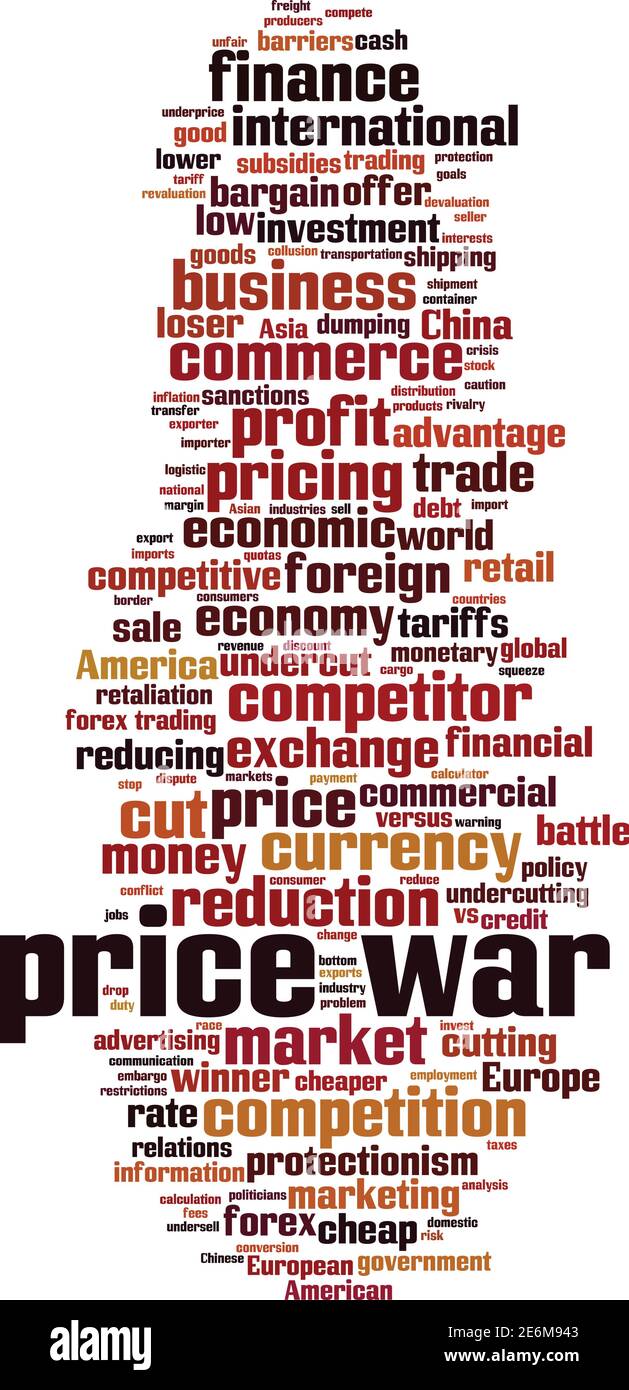 Price war word cloud concept. Collage made of words about price war