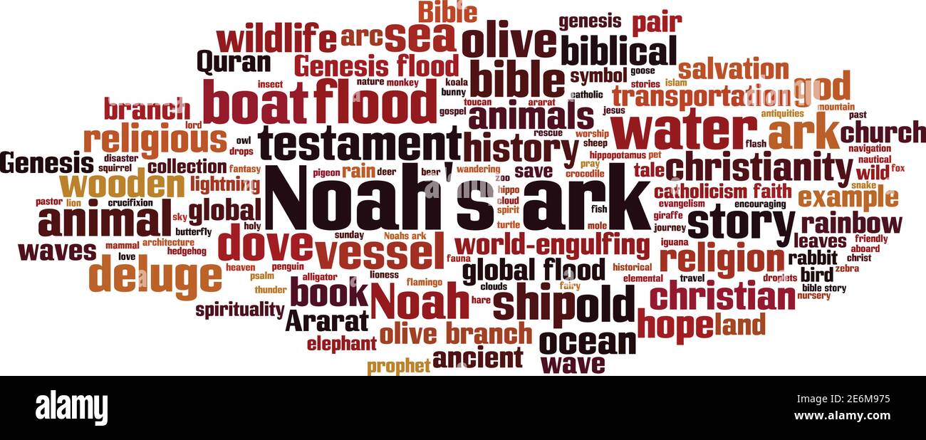 Noah's ark word cloud concept. Collage made of words about Noah's ark