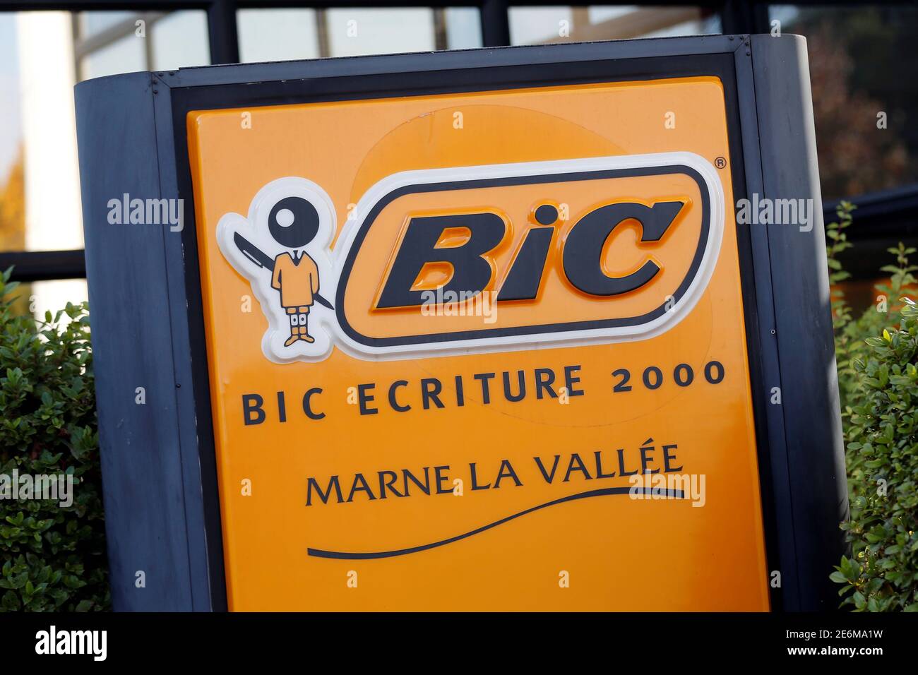 The BIC logo is seen at the BIC ballpoint pens factory in Montevrain,  France, October 27, 2016. REUTERS/Benoit Tessier Stock Photo - Alamy