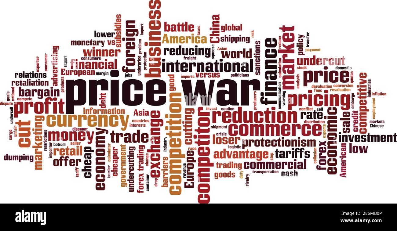 Price war word cloud concept. Collage made of words about price war