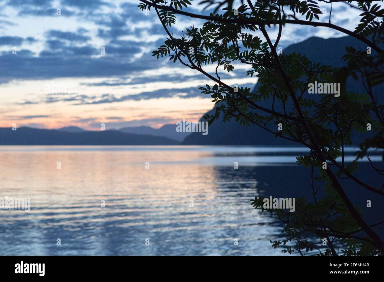 A Midsummer Night's Dream at Romsdalsfjorden, Norway Stock Photo
