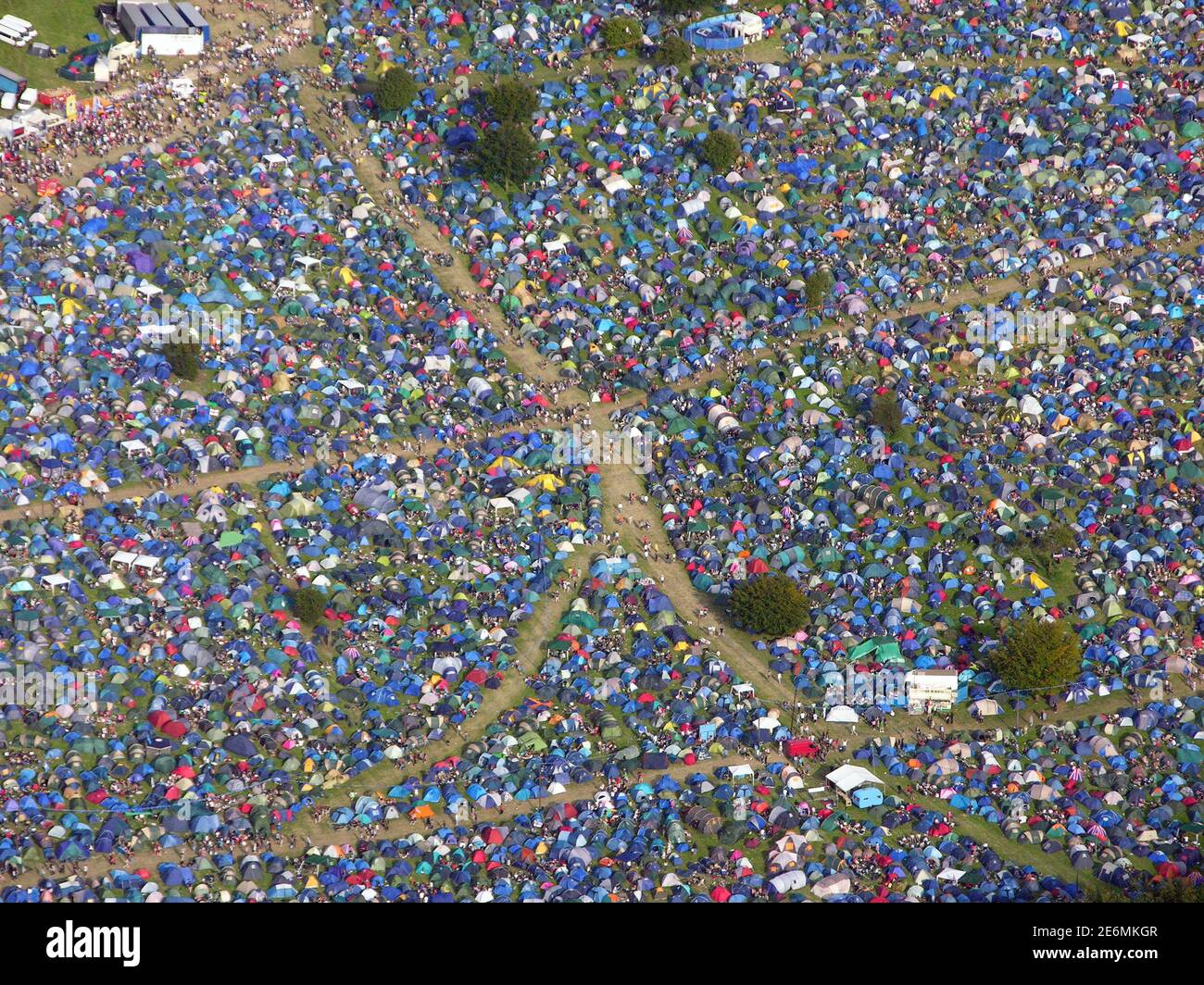 aerial view of music fans camping at Leeds Festival Stock Photo Alamy