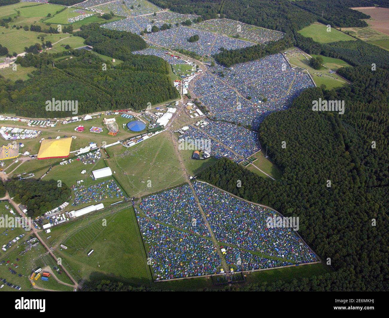aerial view of music fans camping at Leeds Festival Stock Photo Alamy
