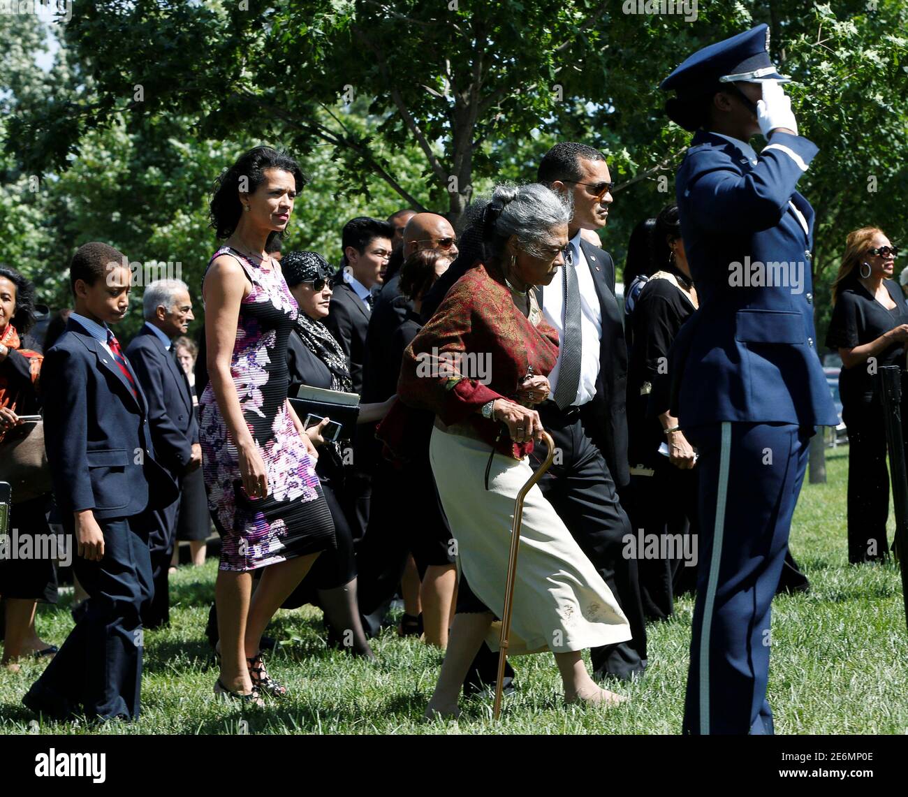 family-members-of-tuskegee-airman-and-former-u-s-olympic-medal-winner-second-lieutenant-malvin-greston-whitfield-follow-his-casket-to-the-gravesite-at-arlington-national-cemetery-in-virginia-u-s-june-8-2016
