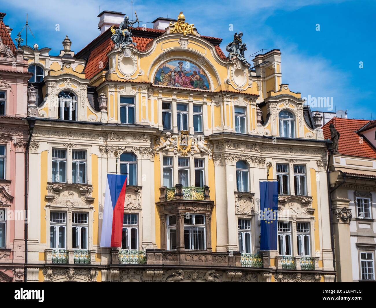 City Insurance Company Building in Neo-Baroque Style with Art Nouveau Elements in Prague, now Ministry of Regional Development, desigend in 1899 by Os Stock Photo