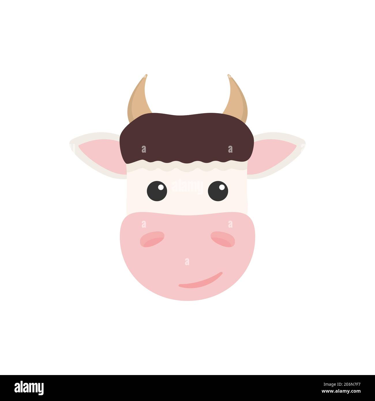 Cow head icon. Farm flat animal. Vector isolated on white background ...