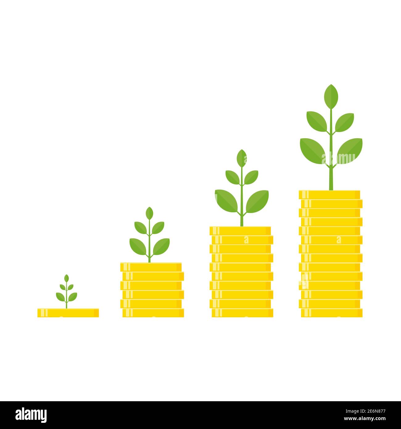Growth money tree icon. Wealthy business concept. Vector investment illustration isolated on white Stock Vector