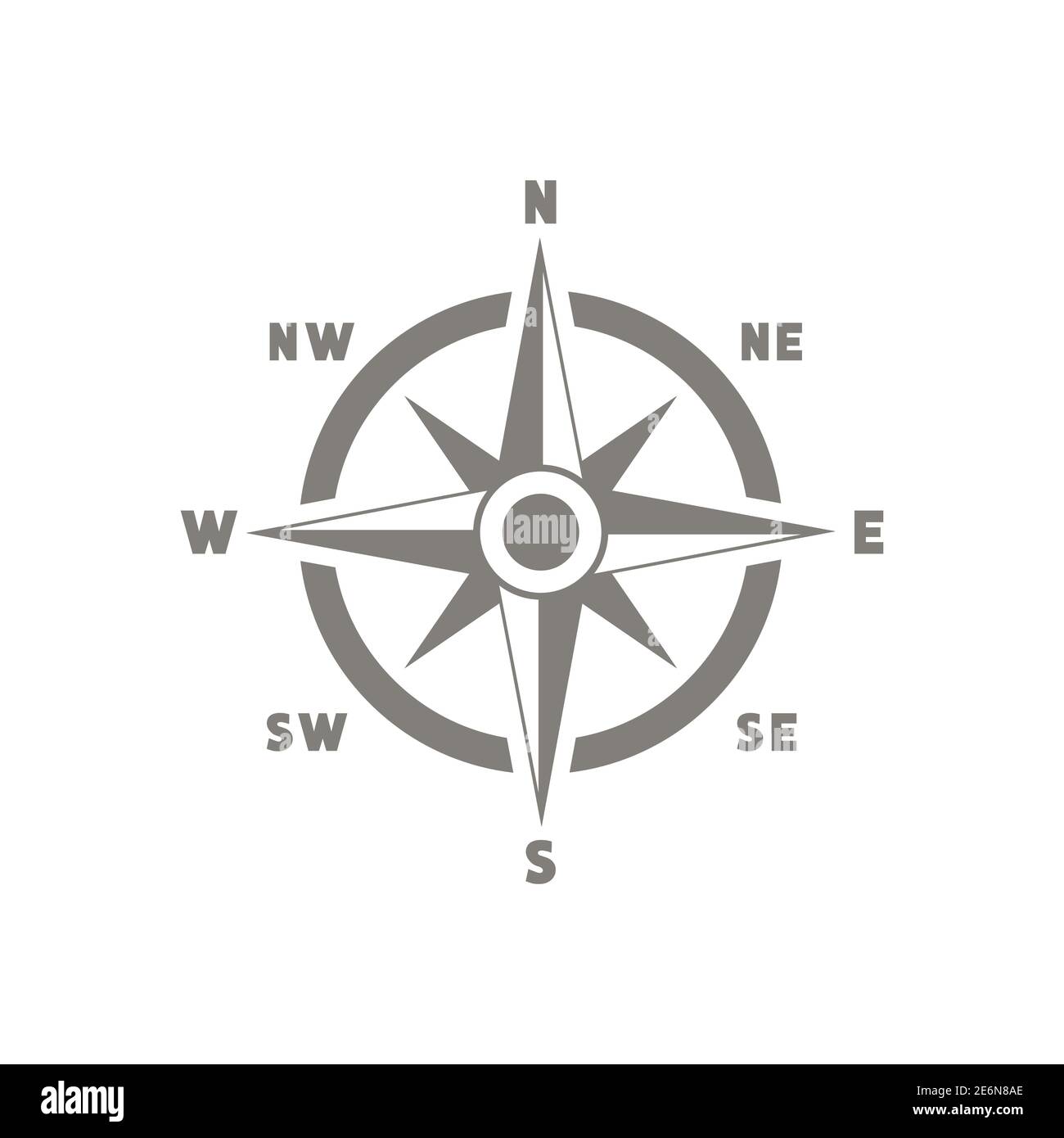 Compass vector icon. Navigation black symbol. Wind rose sign. Travel ...
