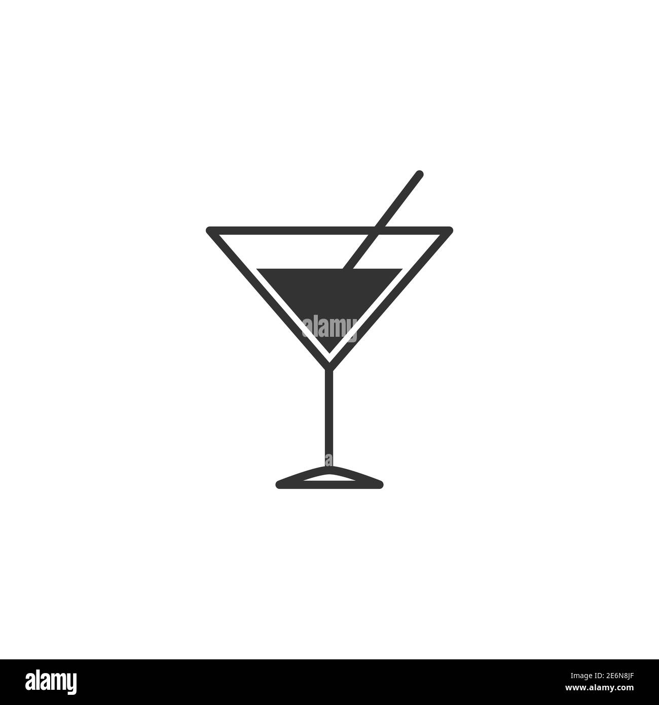 Martini glass icon. Cocktail drink symbol. Vector alcohol silhouette