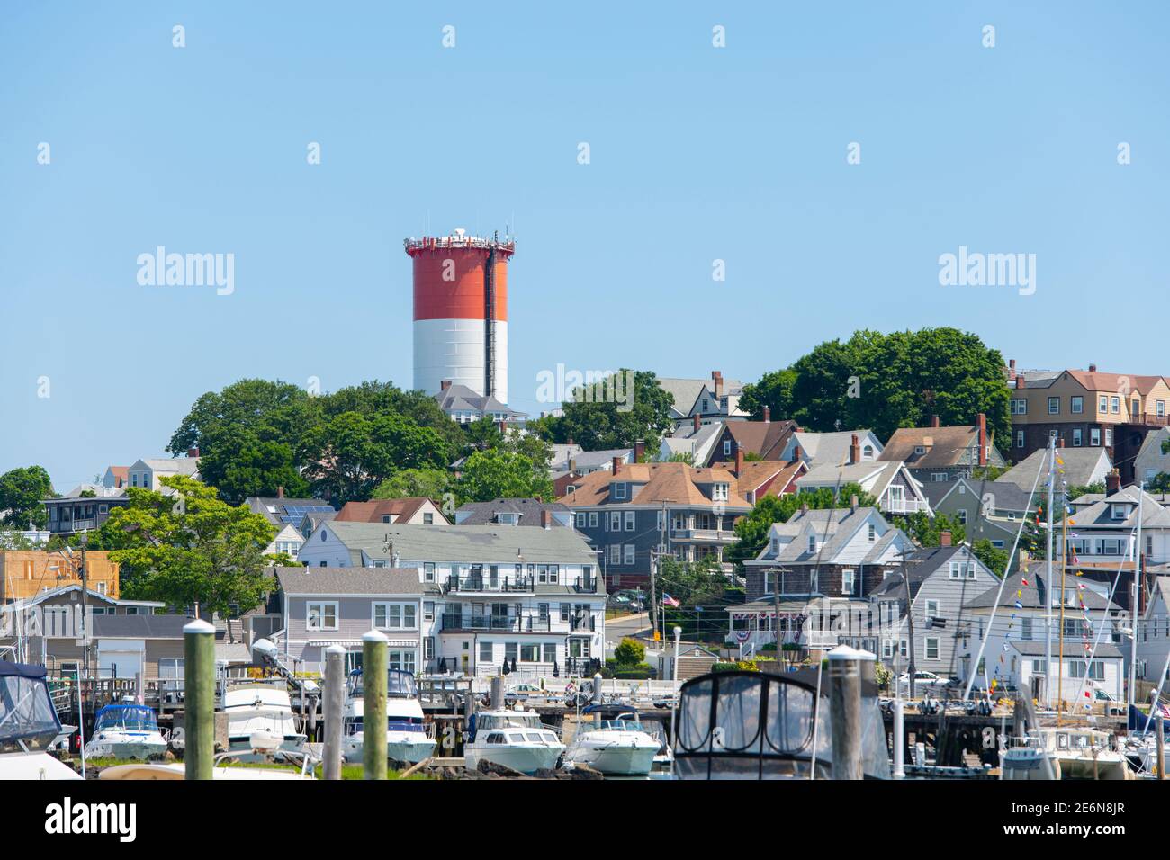 Historic Water Tower at the coast in Winthrop Head in town of Winthrop
