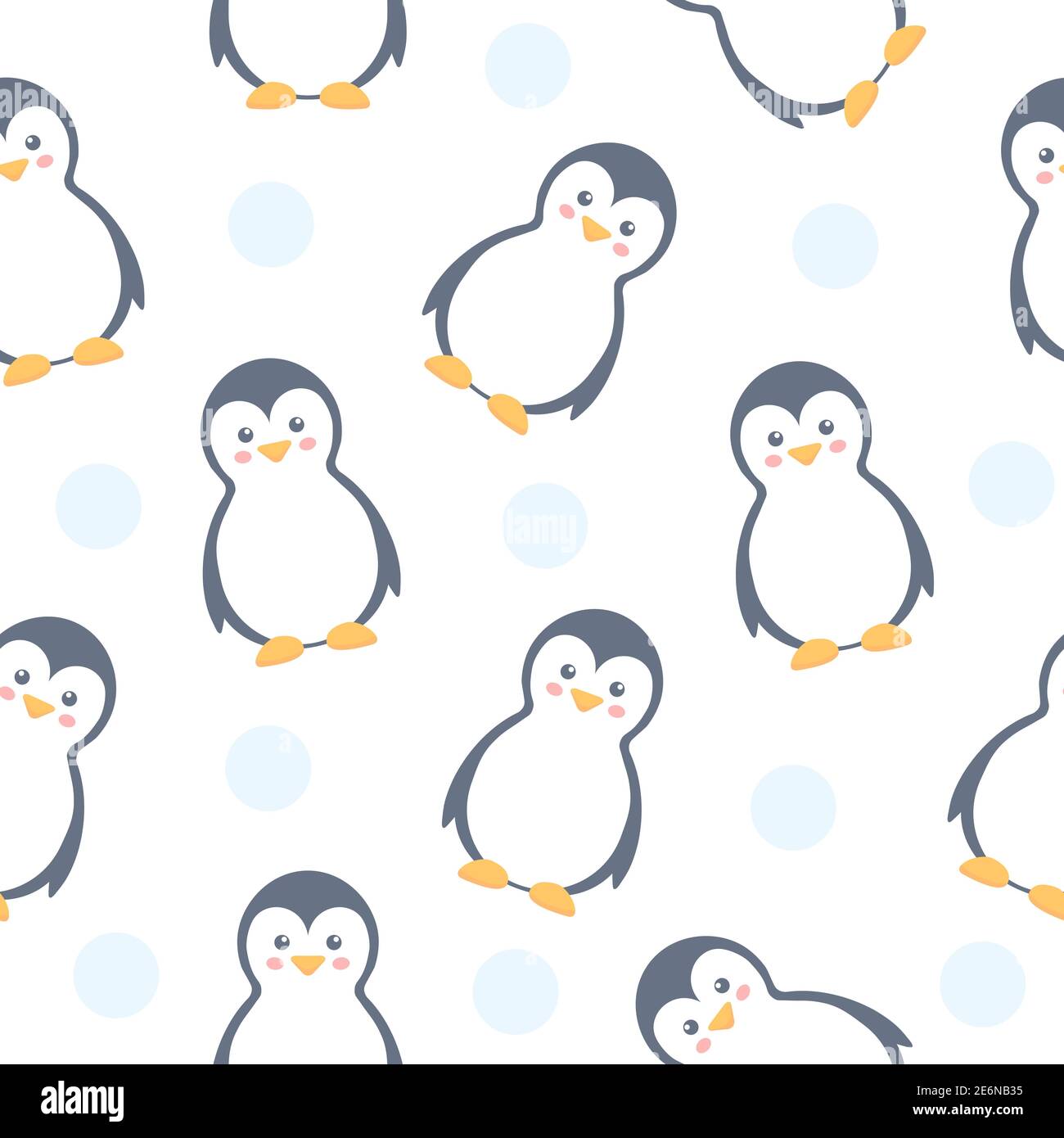 Penguins seamless pattern. Vector cute illustration white background Stock  Vector Image & Art - Alamy