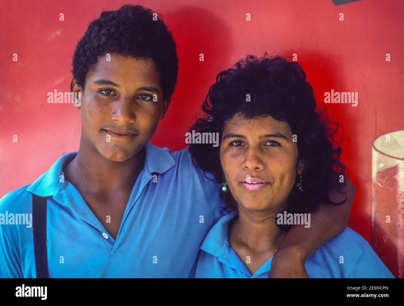CARACAS, VENEZUELA, 1988 - Portrait of man and woman. Stock Photo