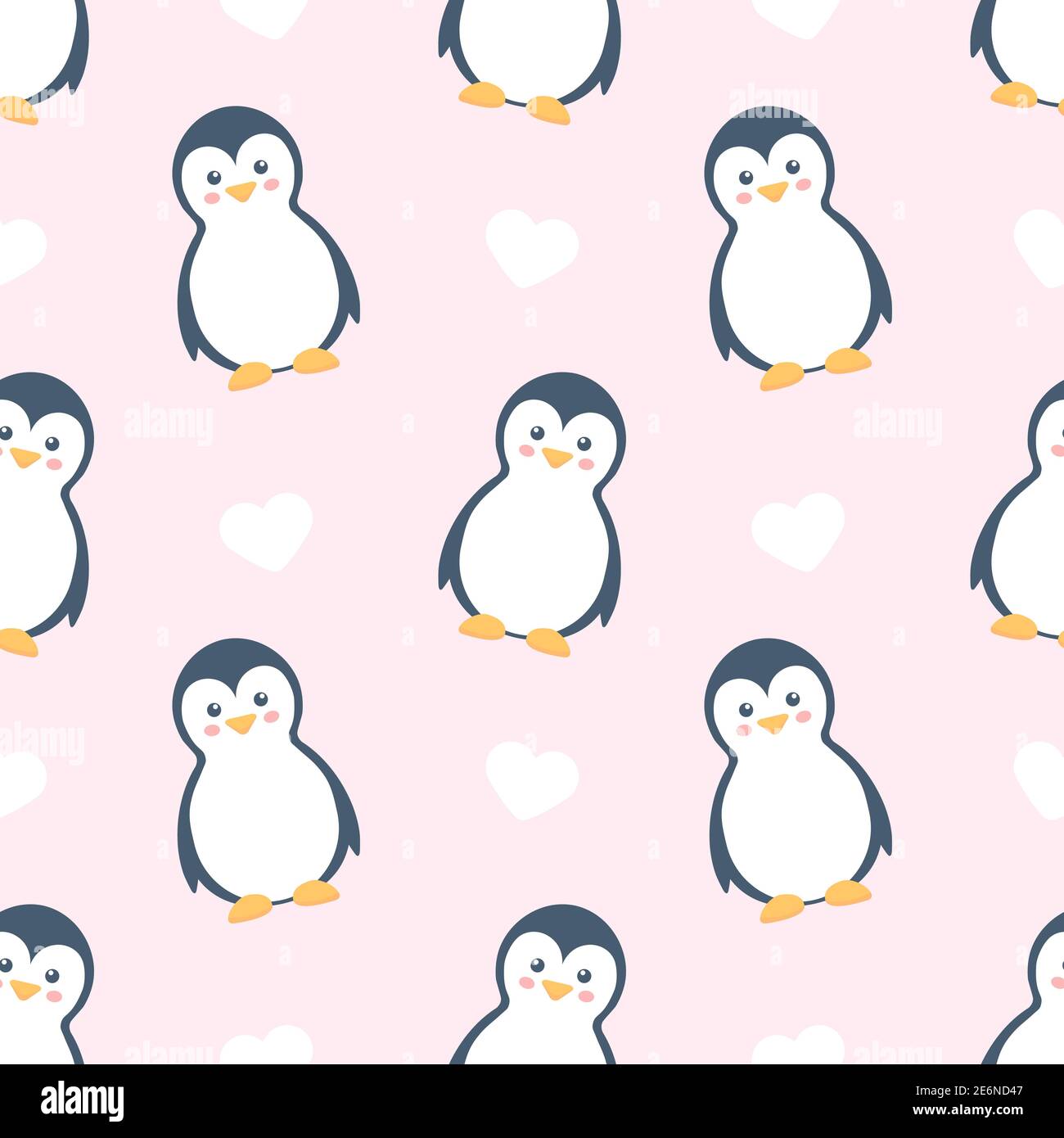 Penguins seamless pattern. Vector cute illustration pink background Stock  Vector Image & Art - Alamy