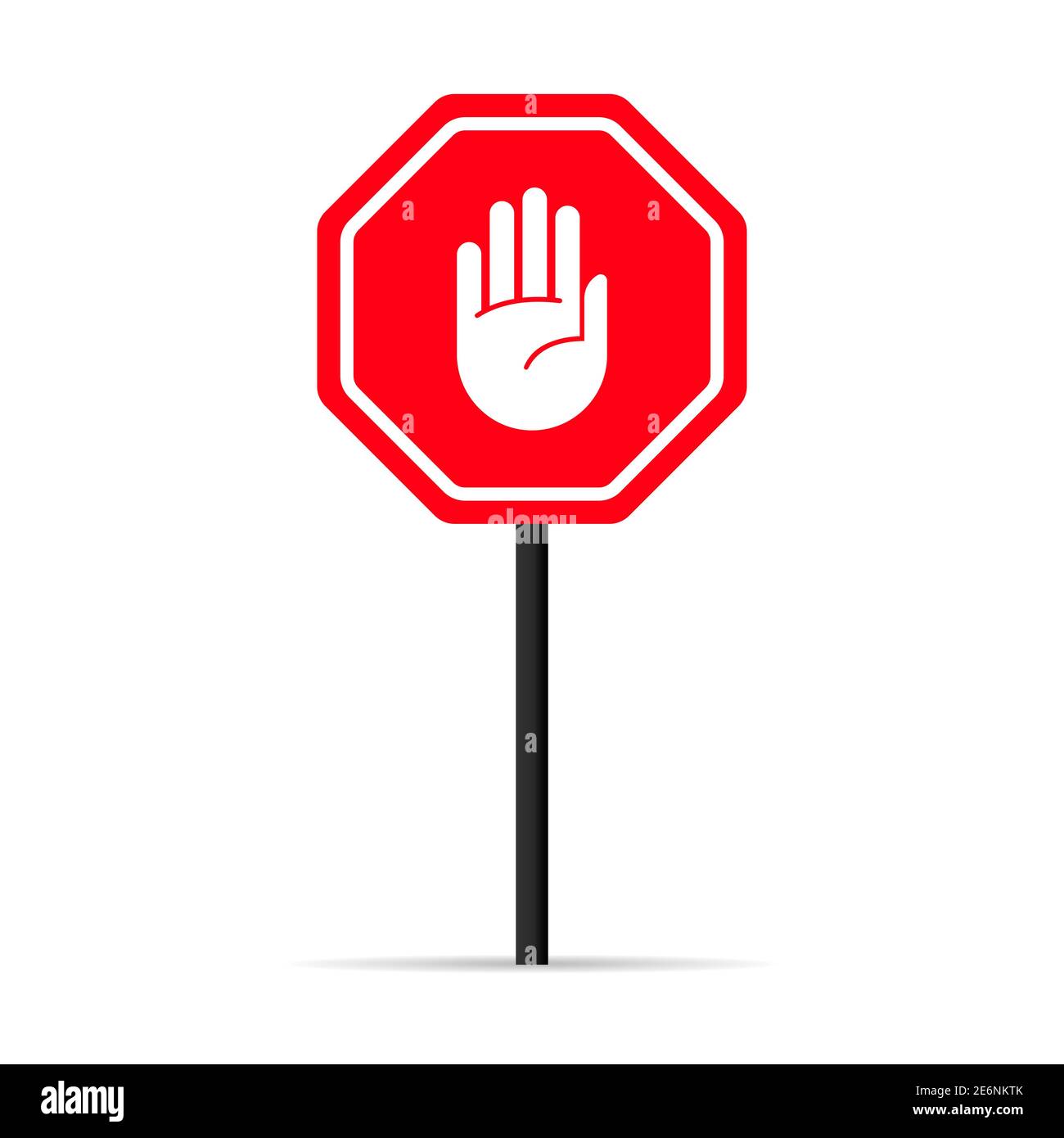 Traffic hand stop signal icon. Warning forbidden sign. Vector on
