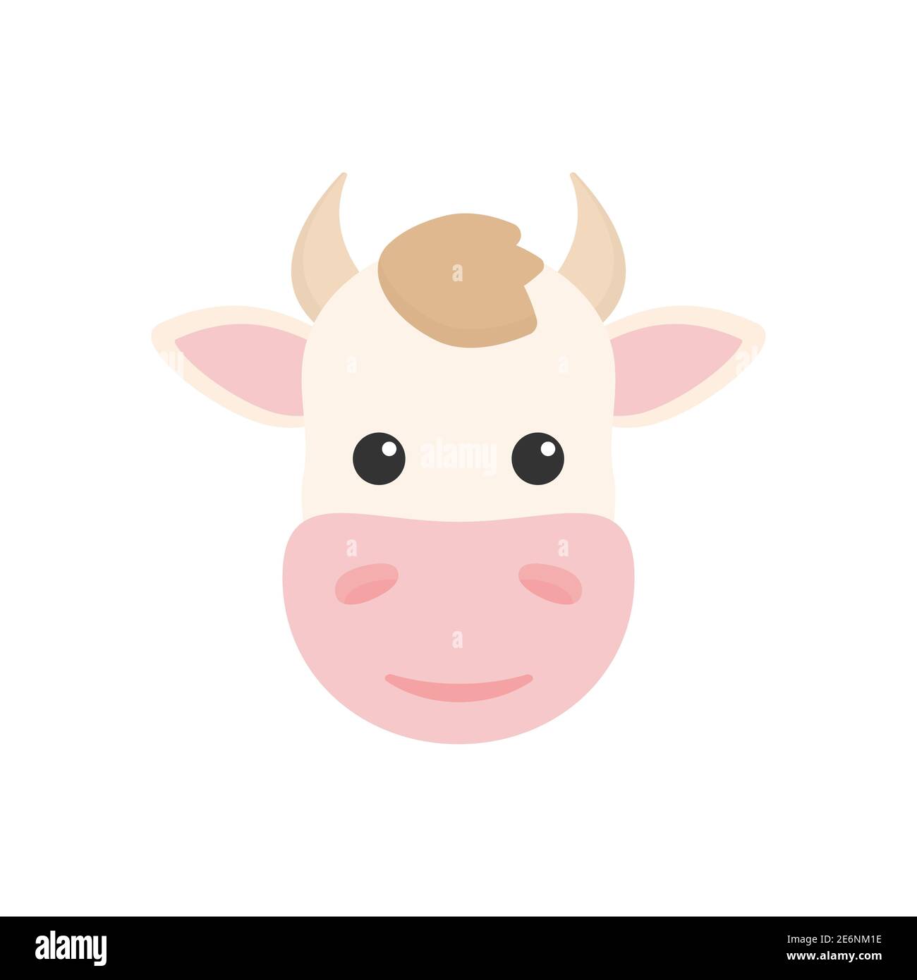 Cow head icon. Farm flat animal. Vector isolated on white background ...