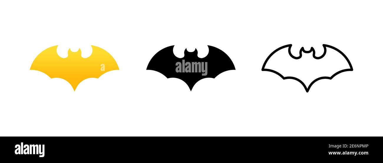 Bat icon set. Halloween decoration concept. Vector EPS 10 Stock Vector ...