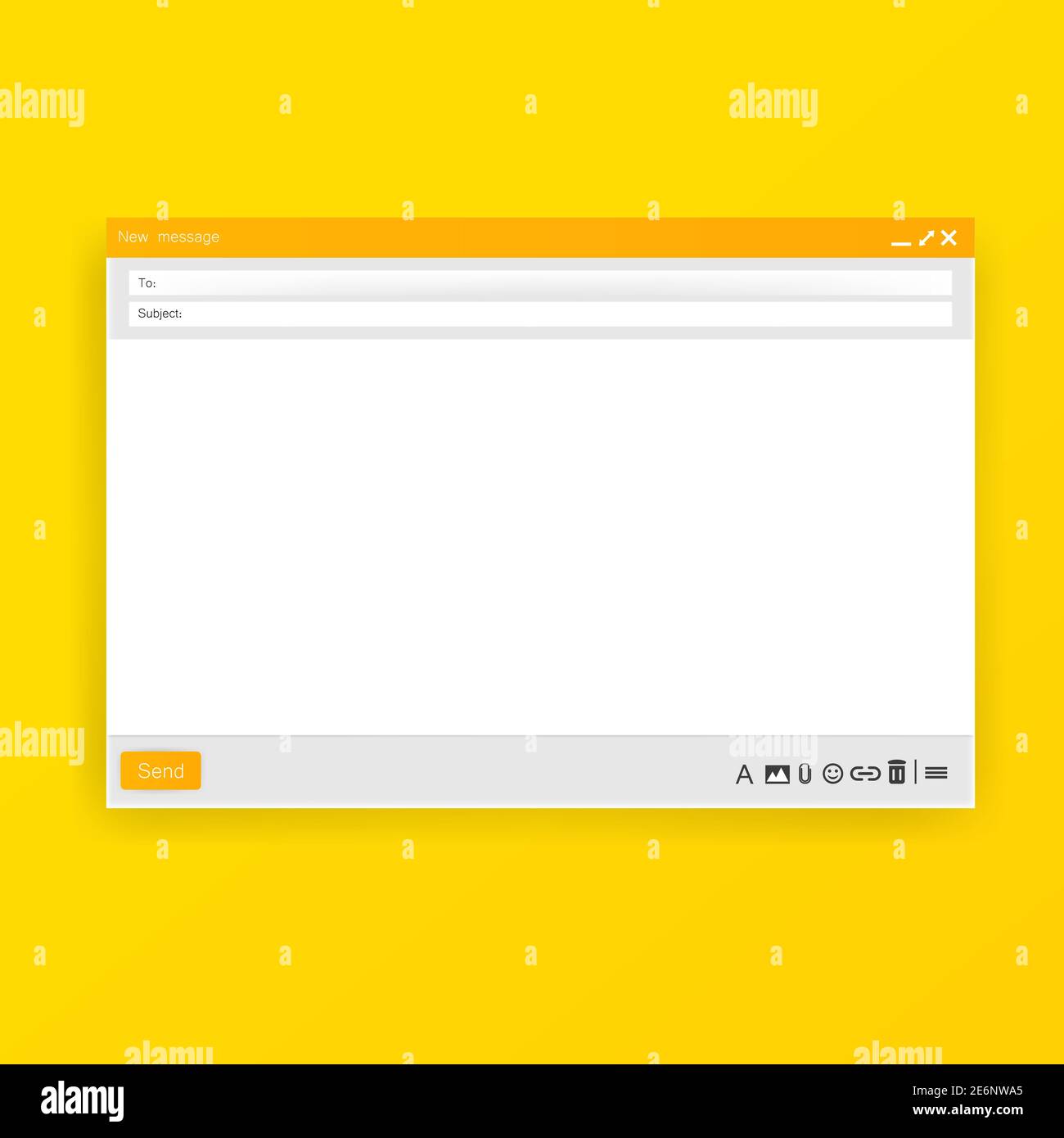 Email windows interface template for mail message. The artistic design is an empty layout