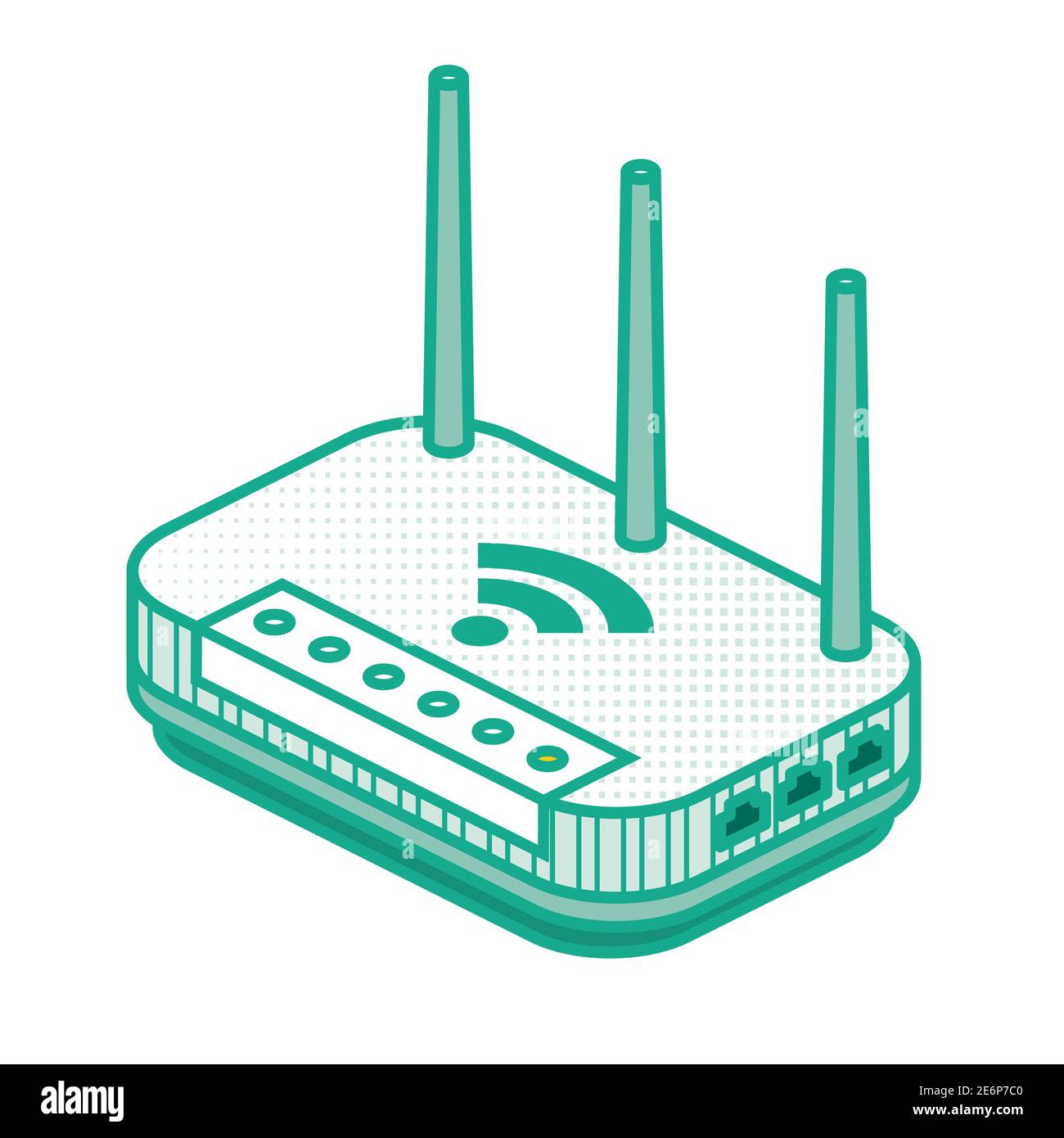 Isometric Network Router. Vector Illustration. Outline Wifi Wireless Router  with Antennas Isolated on White Stock Vector Image & Art - Alamy