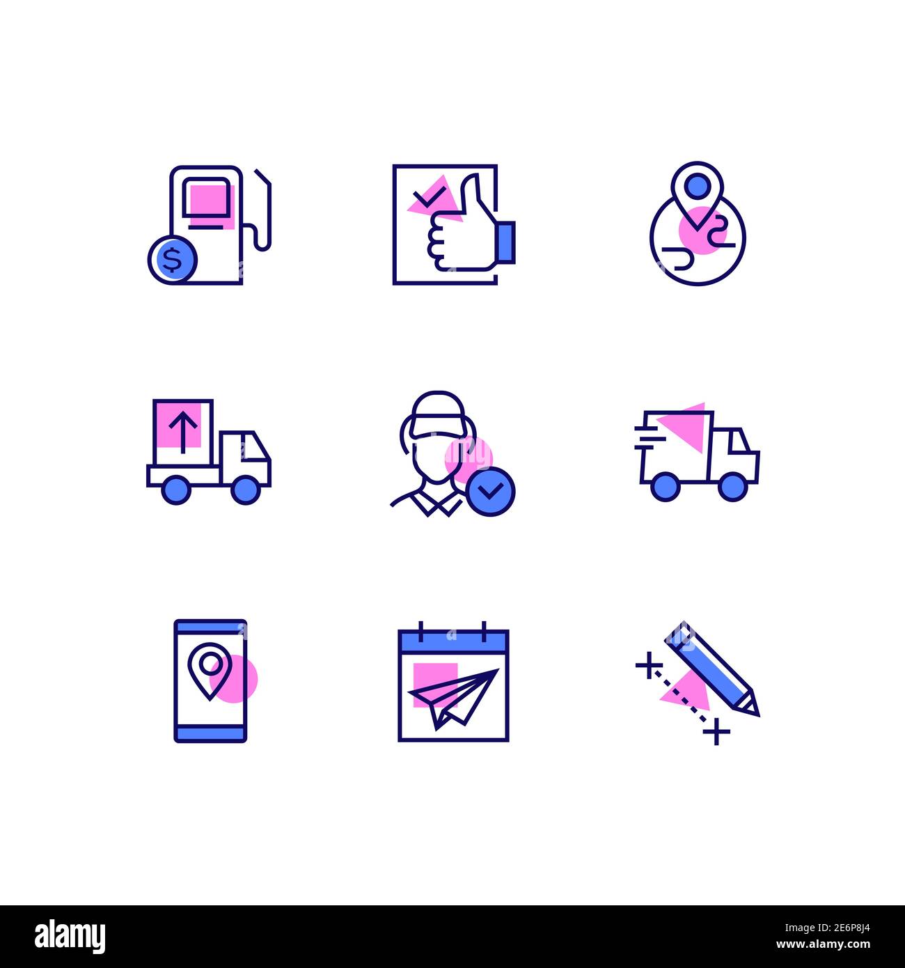 Logistics - modern line design style icons set with color accents. Delivery  and transportation. IFTA calculator, report, international freight, over-d  Stock Vector Image & Art - Alamy