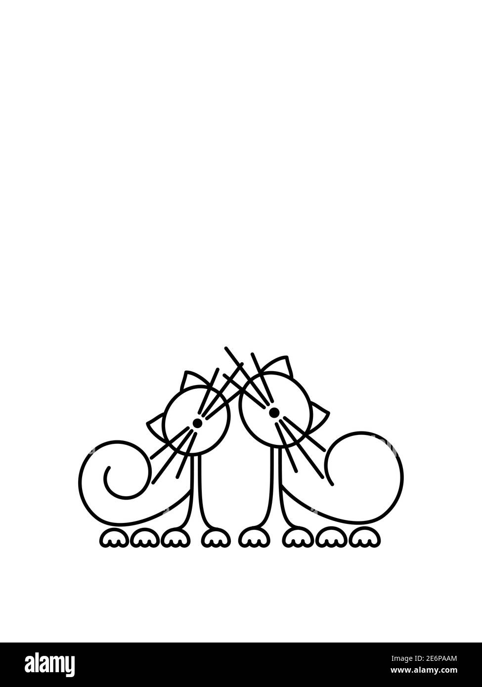 Happy Cats Silhouettes. Cat Print. Minimalist Art. Vector illustration. Stock Vector