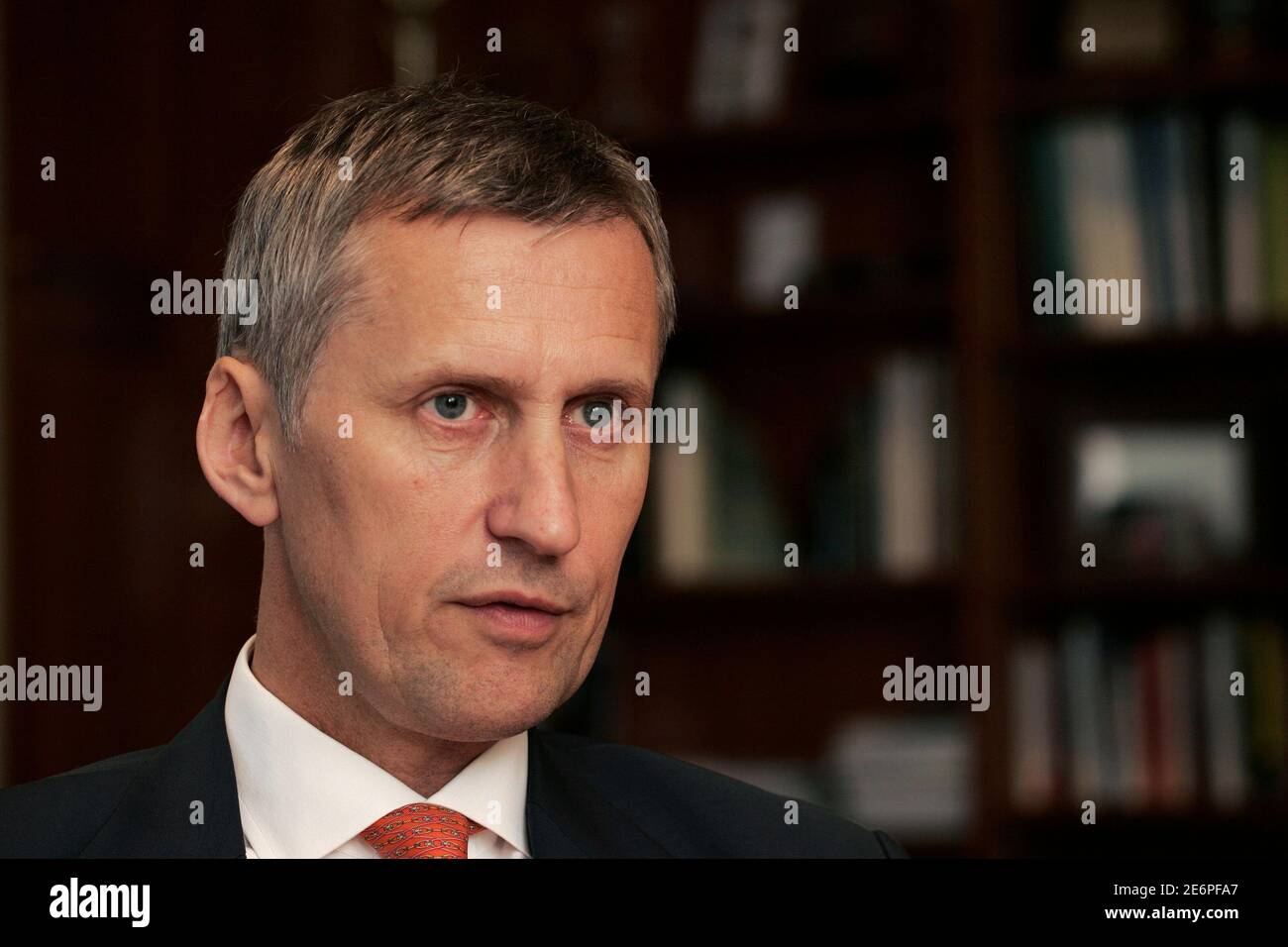 Martin Wheatley, Chief Executive Officer of Hong Kong's Securities and Futures Commission, speaks during the Reuters Regulation Summit in Hong Kong April 28, 2009. REUTERS/Tyrone Siu    (CHINA) Stock Photo