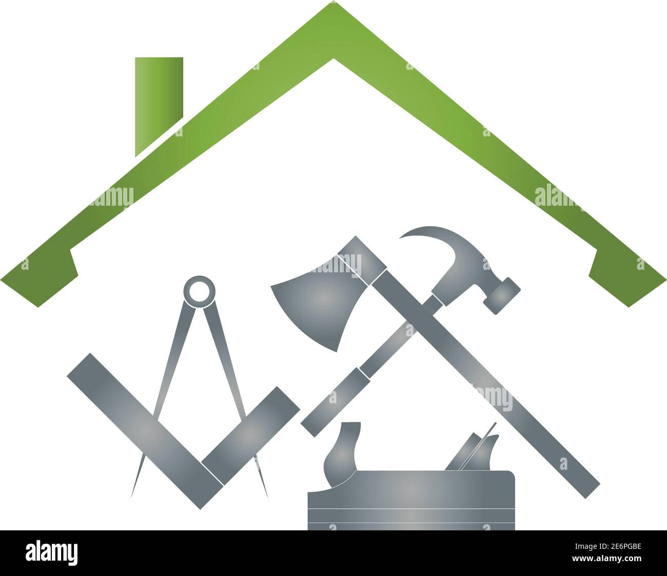 Roofer, tools, carpenter icon, carpenter, logo, sticker, background Stock Vector