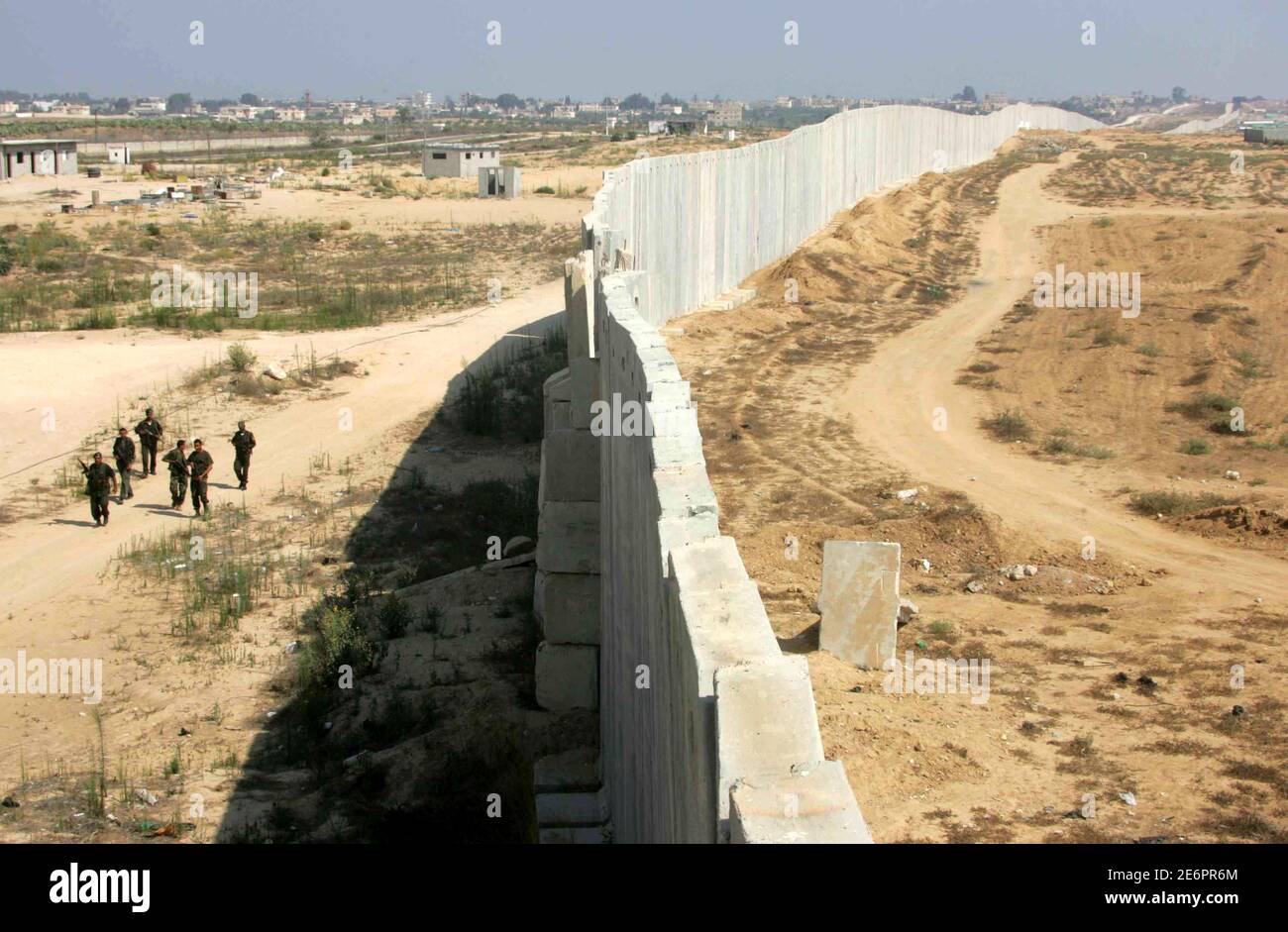 Members of the Palestinian national security forces loyal to Hamas deploy  along the border fence with Egypt in Rafah in the southern Gaza July, 25,  2007. Since Hamas' takeover, Gaza's main border