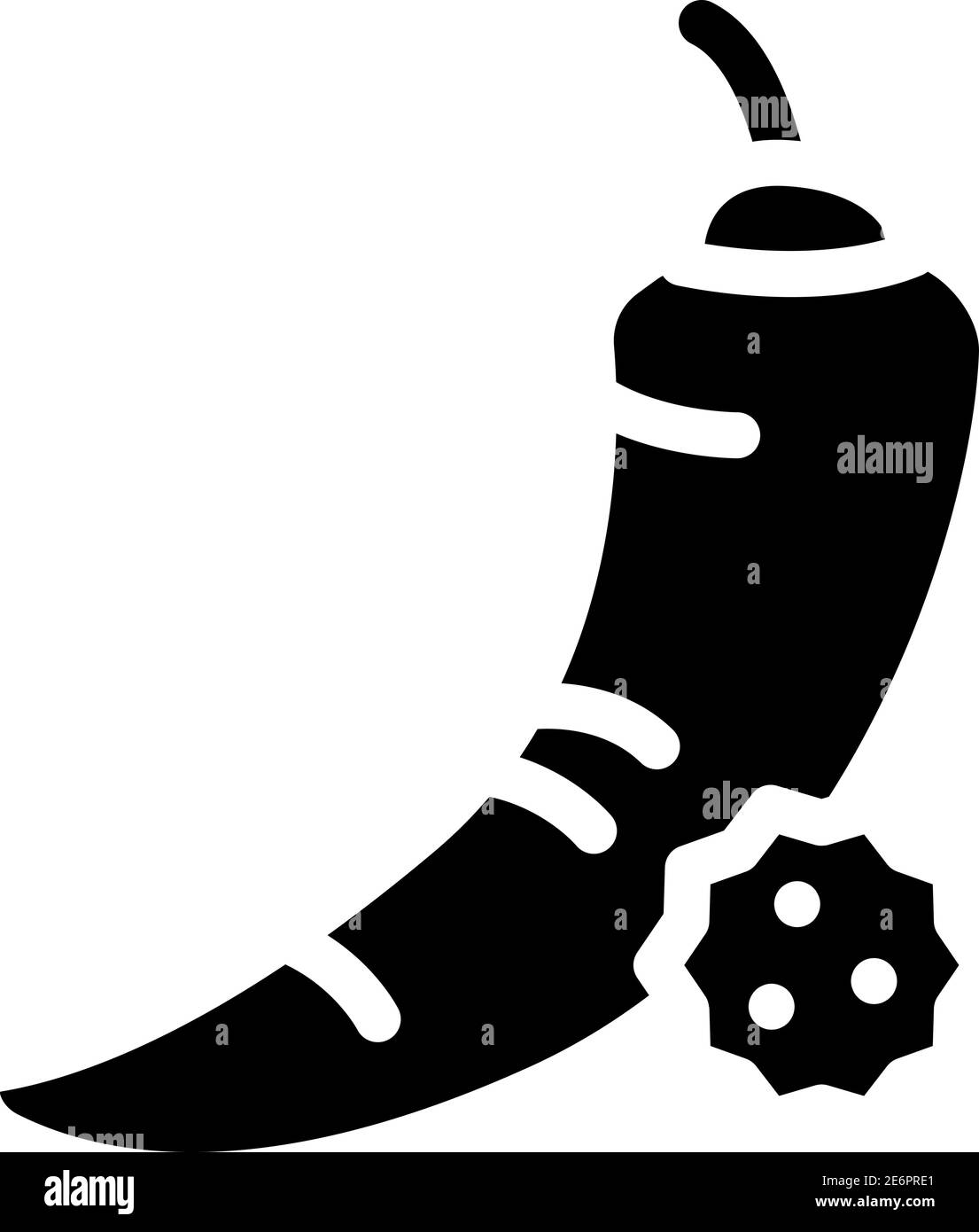 spicy pepper allergy glyph icon vector illustration Stock Vector Image