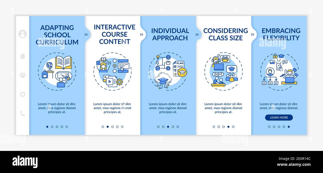 Online teaching tips onboarding vector template Stock Vector