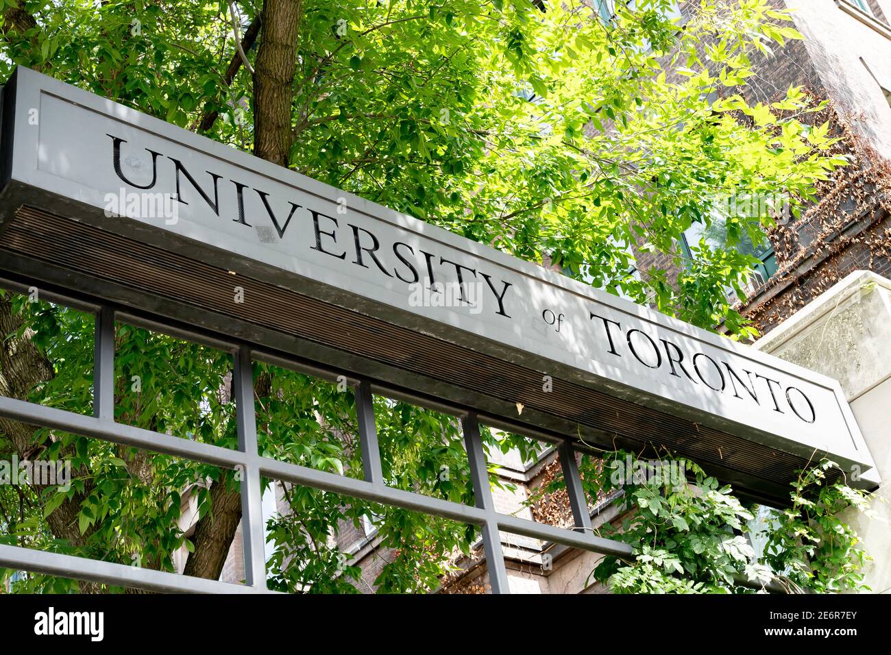 Toronto, Canada - September 12, 2020: Close up of University of Toronto sign. Stock Photo