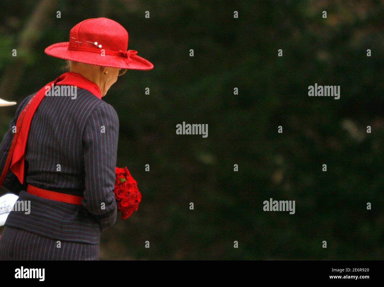 Denmark's Queen Margrethe II walks at the Biwon garden in the Changdeokgung palace in Seoul October 10, 2007. REUTERS/Lee Jae-Won (SOUTH KOREA) Stock Photo