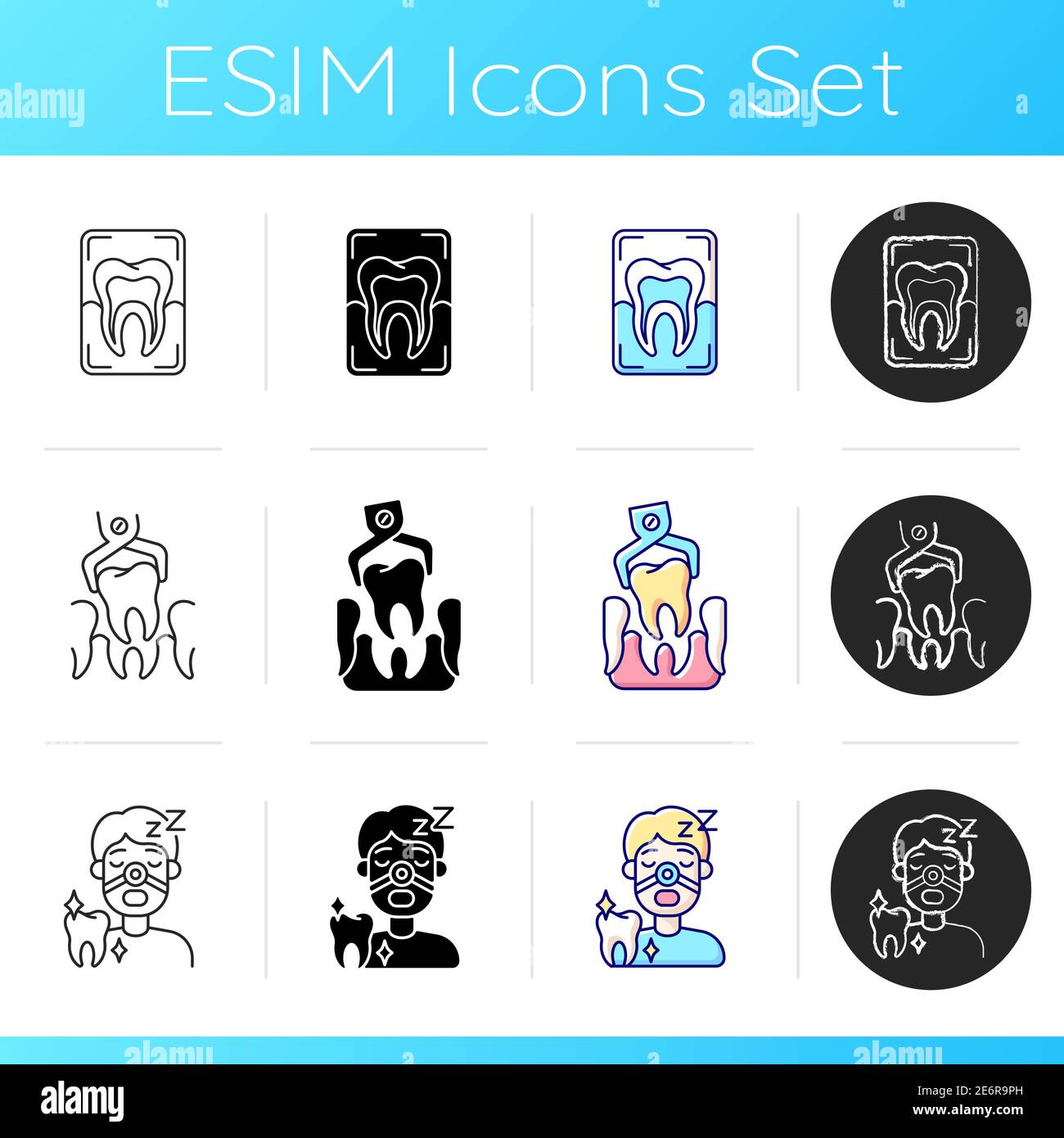 Dental procedures icons set Stock Vector Image & Art Alamy