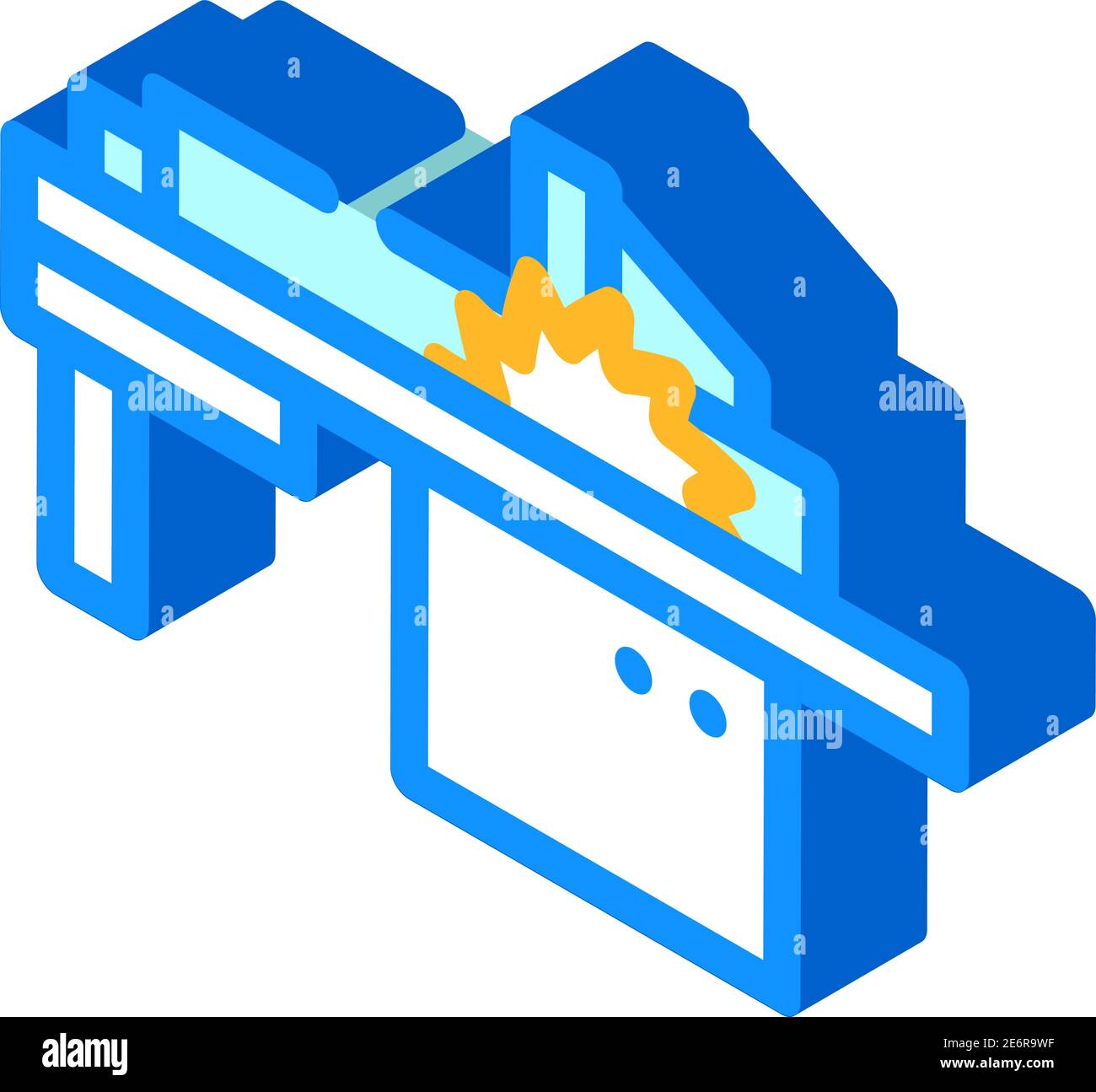 saw panel machine isometric icon vector illustration Stock Vector