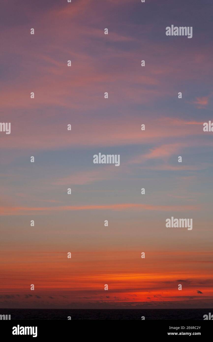 Sunset over the Atlantic ocean Stock Photo