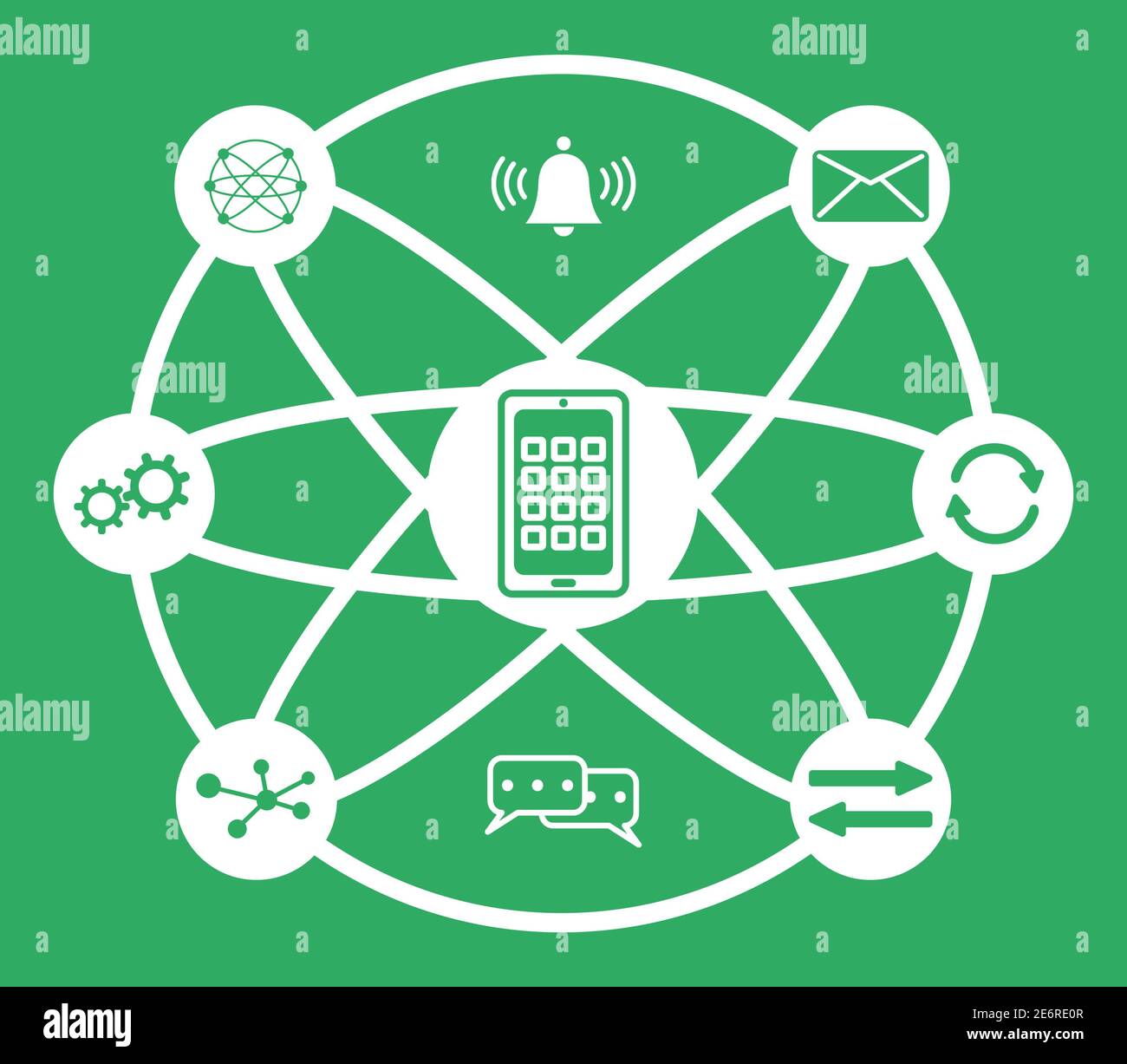 Concept of apps with connected icons Stock Photo - Alamy