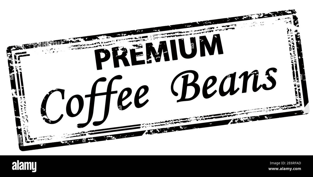 Rubber stamp with text premium coffee beans inside, vector illustration Stock Photo