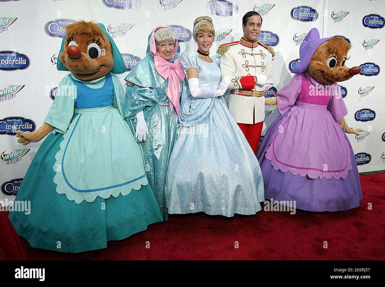 Characters From The Disney Movie Cinderella Pose For Pictures At A Showing Of The Digitally Restored Version Of The Movie In New York City On October 2 05 The Film Was Screened