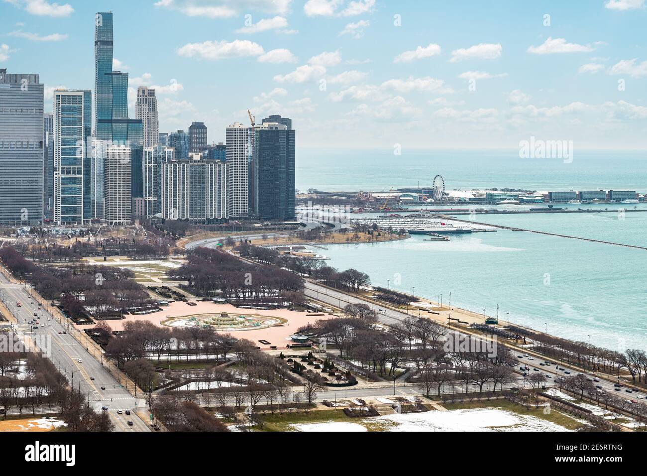 Grant Park and Lake Michigan Stock Photo Alamy