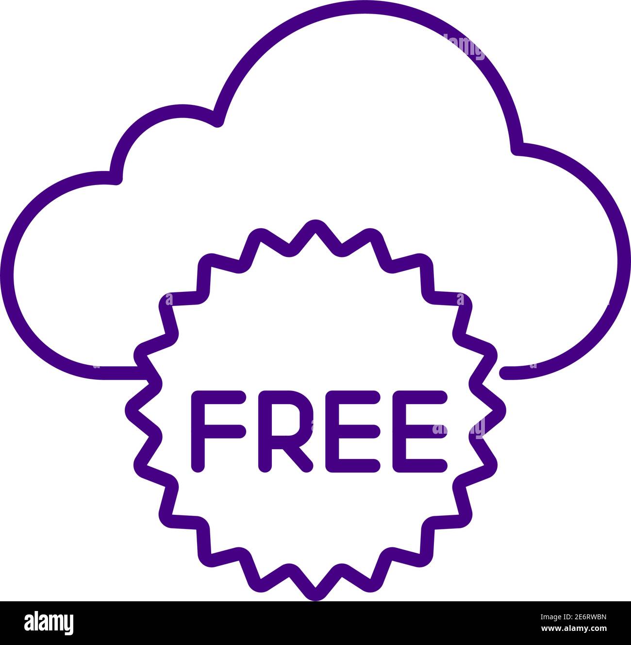 Free cloud storage RGB color icon Stock Vector