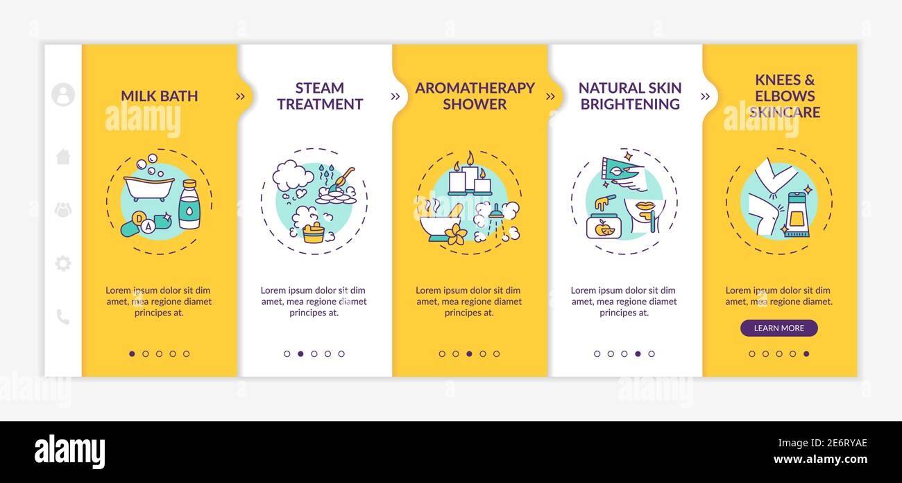 At-home spa routine onboarding vector template Stock Vector