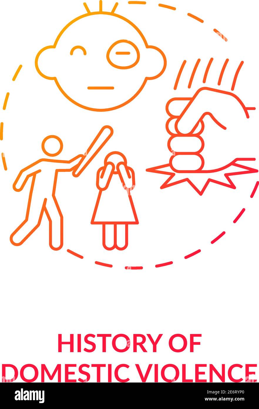 History of domestic violence red gradient concept icon Stock Vector