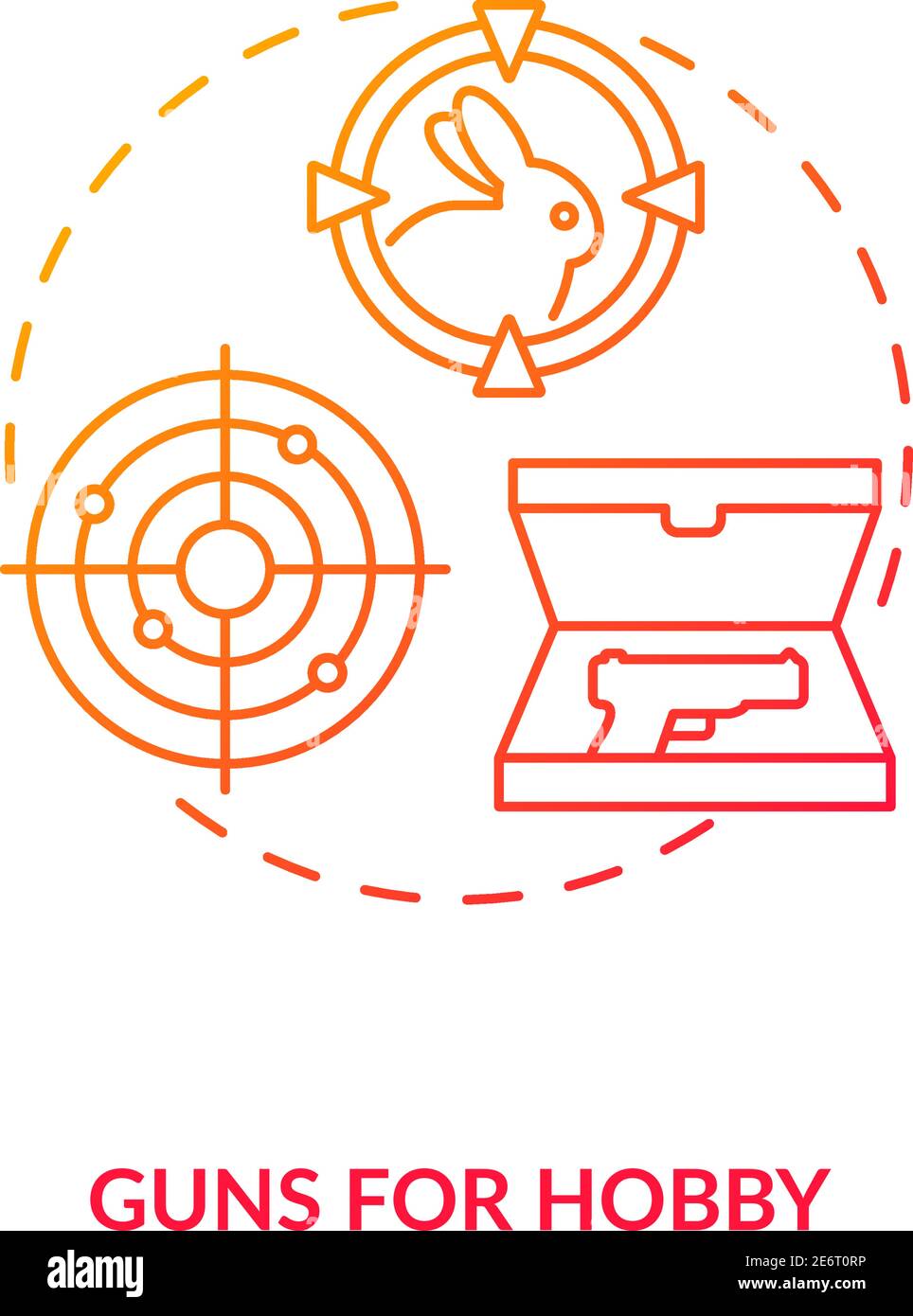 Guns for hobby red gradient concept icon Stock Vector
