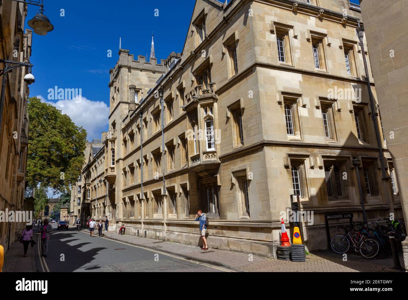 Exeter College main entrance (Ports Lodge) on Turl Street, Oxford, Oxfordshire, UK. Stock Photo
