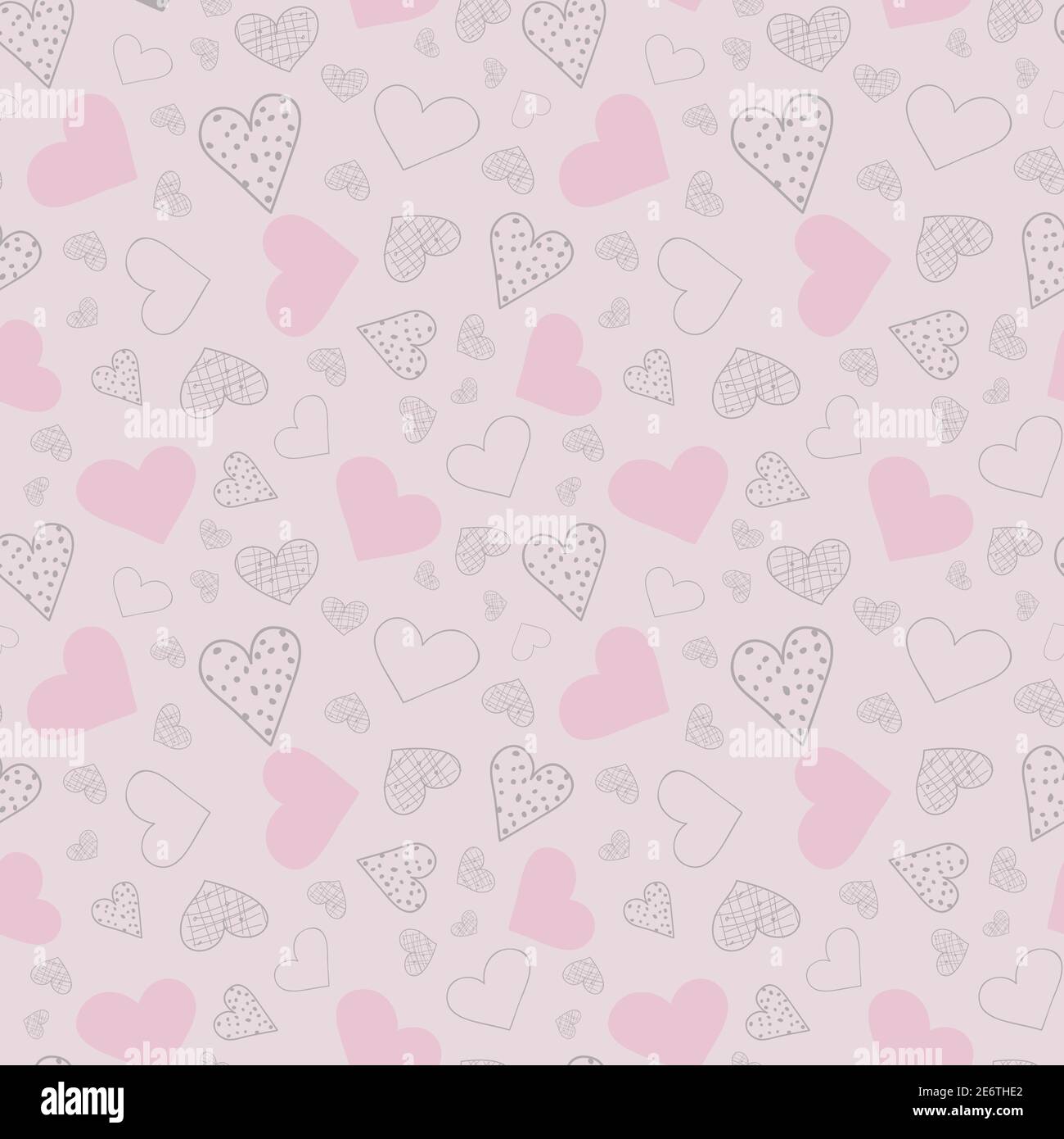 Heart Vector seamless pattern background with Valentines day hearts on ...