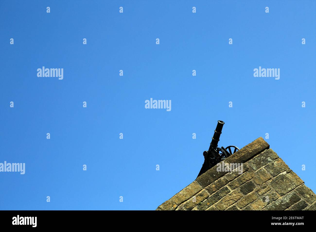 Canon on Sandgate Castle from Marine Walk, Sandgate, Folkestone, Kent