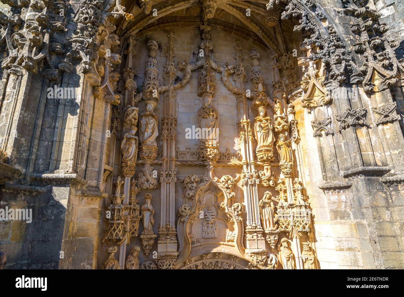 Manueline gate of the Convent of Christ in medieval Templar castle in ...