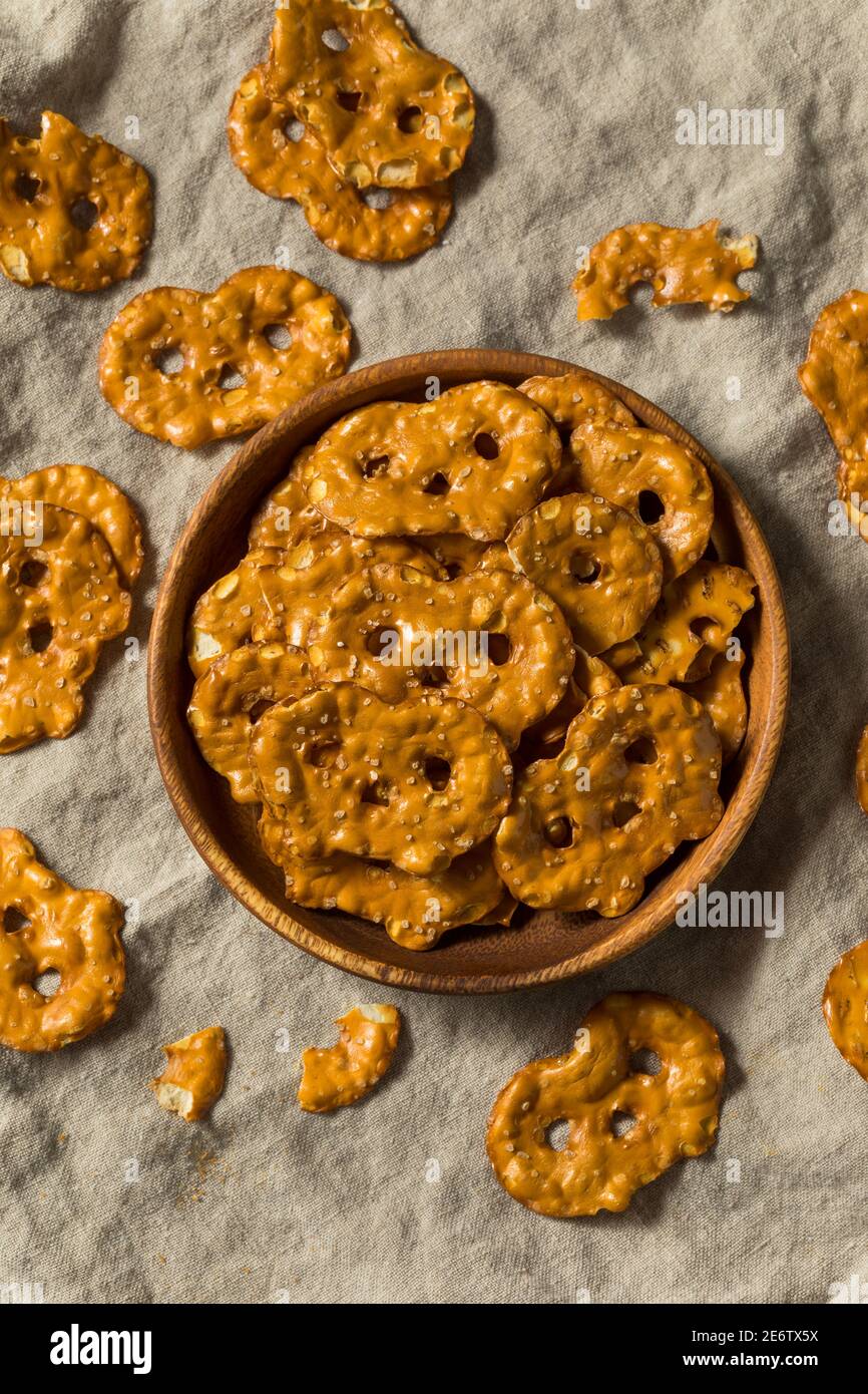 Homemade Salty Pretzel Crisps Ready to Eat Stock Photo Alamy
