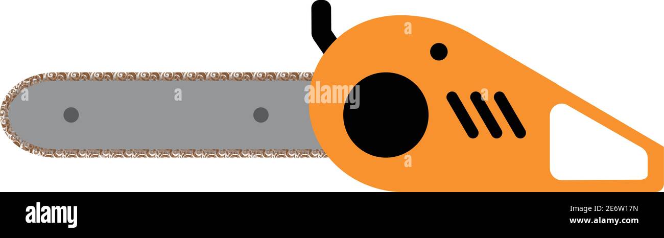 gasoline chainsaw isolated color vector illustration Stock Vector